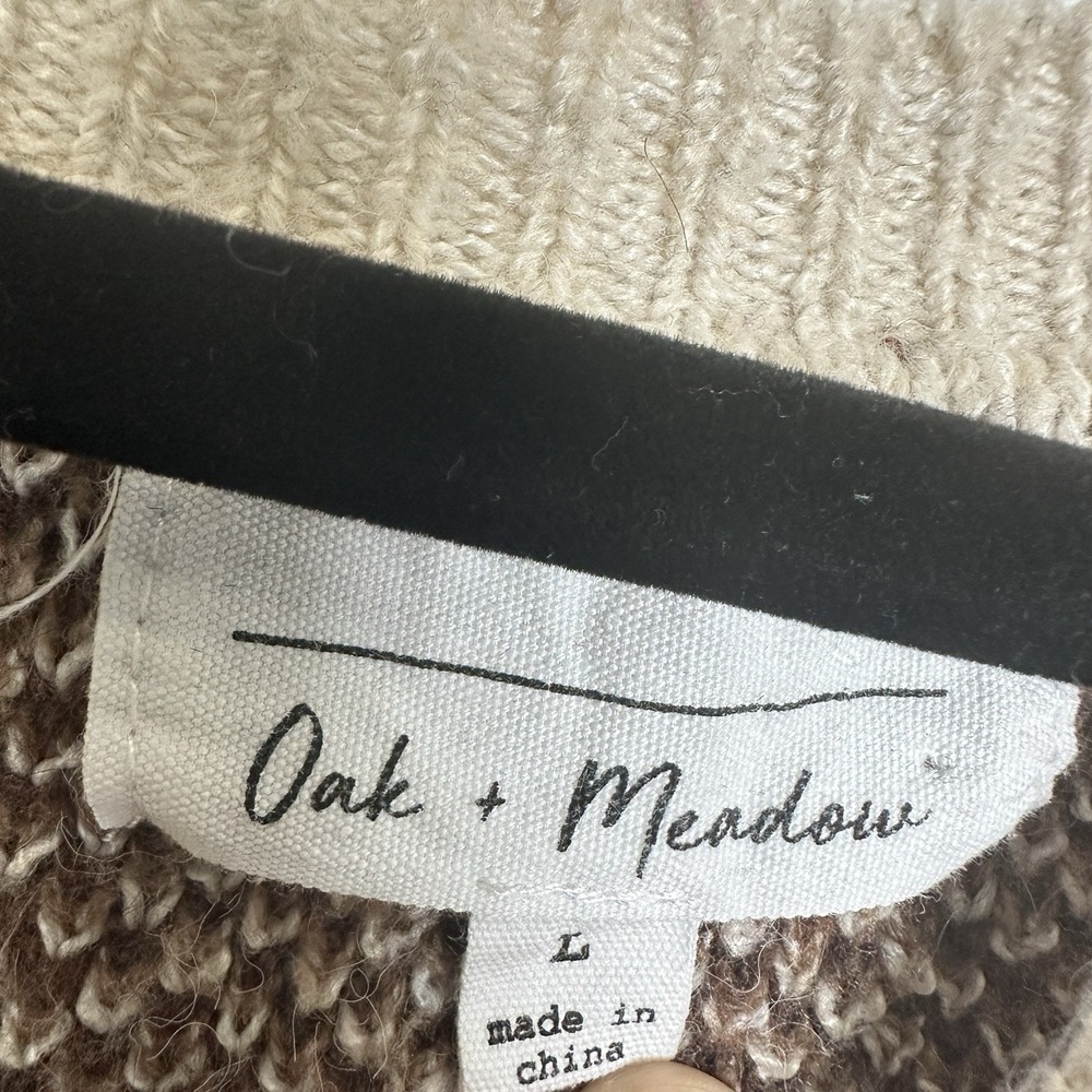Oak+Meadow Anthro Teddy Bear Sweater Top Pullover Womens Sz Large Coquette Cozy - Picture 5 of 6